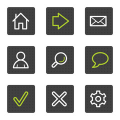 Basic web icons, grey square buttons series