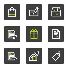 Shopping web icons set 1, grey square buttons series