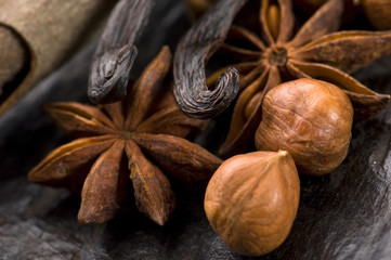 aromatic spices with brown sugar and nuts