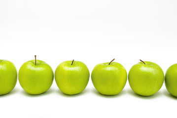 Six green apples