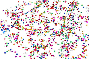 étoiles décoratives multicolores fond blanc