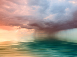 Rain over the sea