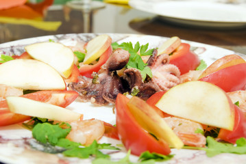 Seafood on plate
