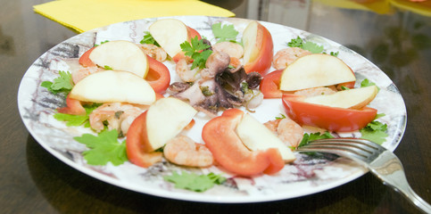 Seafood on plate