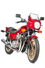 Obraz na płótnie Canvas isolated red bike / moto roja aislada