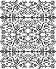 black curls and flowers decoration