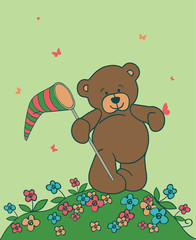 Romantic background with teddy bear