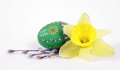 Easter composition on the white background