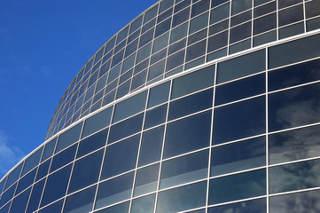 high office building on blue sky
