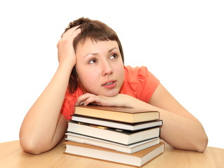 Young woman with books