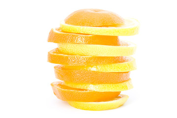 slices of mandarin and lemon