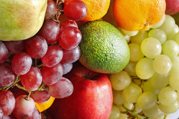 Group of colour fruit. Isolated.