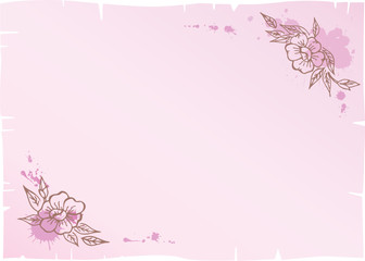pink page with decorative flowers