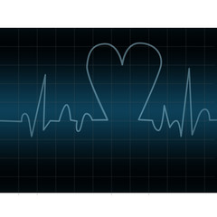 Electrocardiogram with heart shape