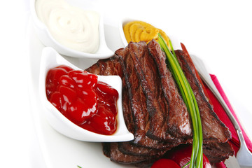 beef meat served