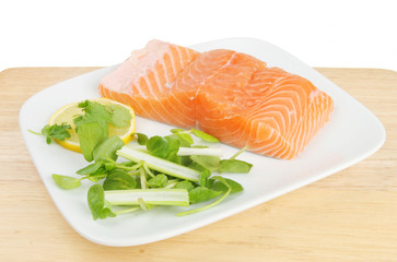 Raw salmon fillet