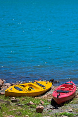 Parked Kayaks, van der Kloof dam, South Africa