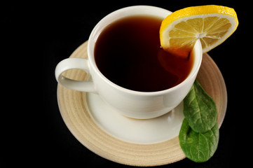 cup of tea with lemon