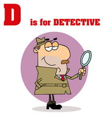 Funny Cartoons Alphabet with Text-D