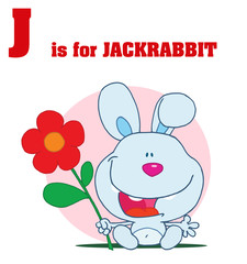 Funny Cartoons Alphabet with Text-J