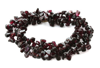 Beads of agate on white background