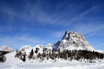 Pelmo peak on winter