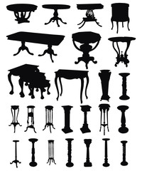 Antique Tables Silhouettes