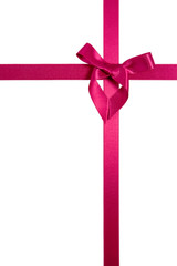 purple vertical cross ribbon with bow isolated