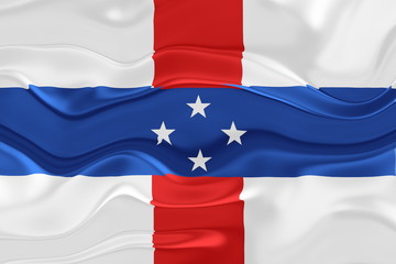 Flag of Netherland Antilles wavy