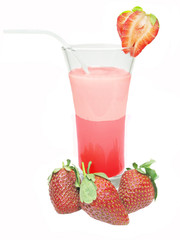 fruit cocktail with strawberry