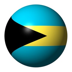Bahamas flag sphere isolated on white illustration