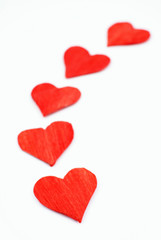 farandole de coeurs rouges à la saint valentin