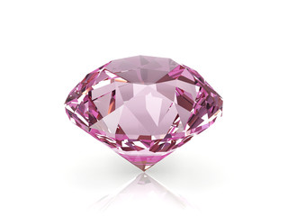 Diamond crystal isolated on white background.