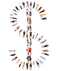 big group isolated on white