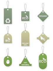 Vector set of eco tags