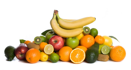 Plakat Healthy fruit isolated on white