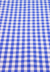 Blue and white checkered tablecloth