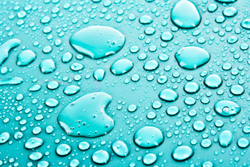 Blue water Drops background.