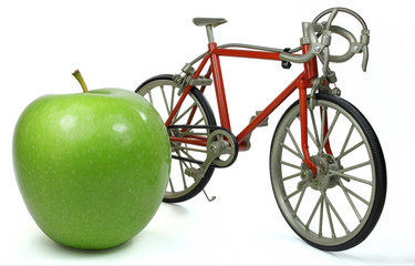 Apfel vor Rennrad
