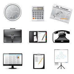 Vector office and business icons set