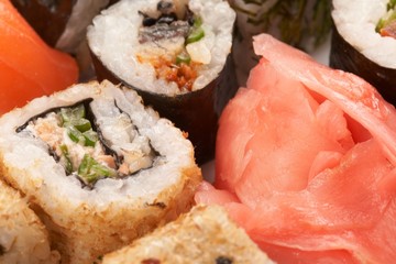 Different types of sushi.