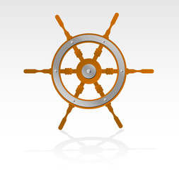 Obraz premium ship stering wheel illustration