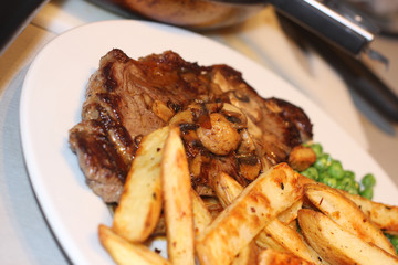 Steak with chips