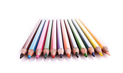 Few color pencils isolated on white
