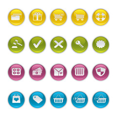 Gel icons in Black - Shopping Buttons.