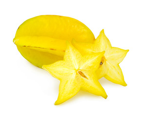 ripe carambola with slices