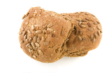 Brown bread rolls with grain