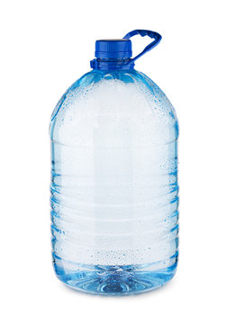 Large Blue Bottle With Water Isolated