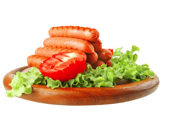 grilled sausages served on plate