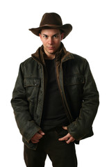 Fototapeta premium Young Man in Winter Clothes